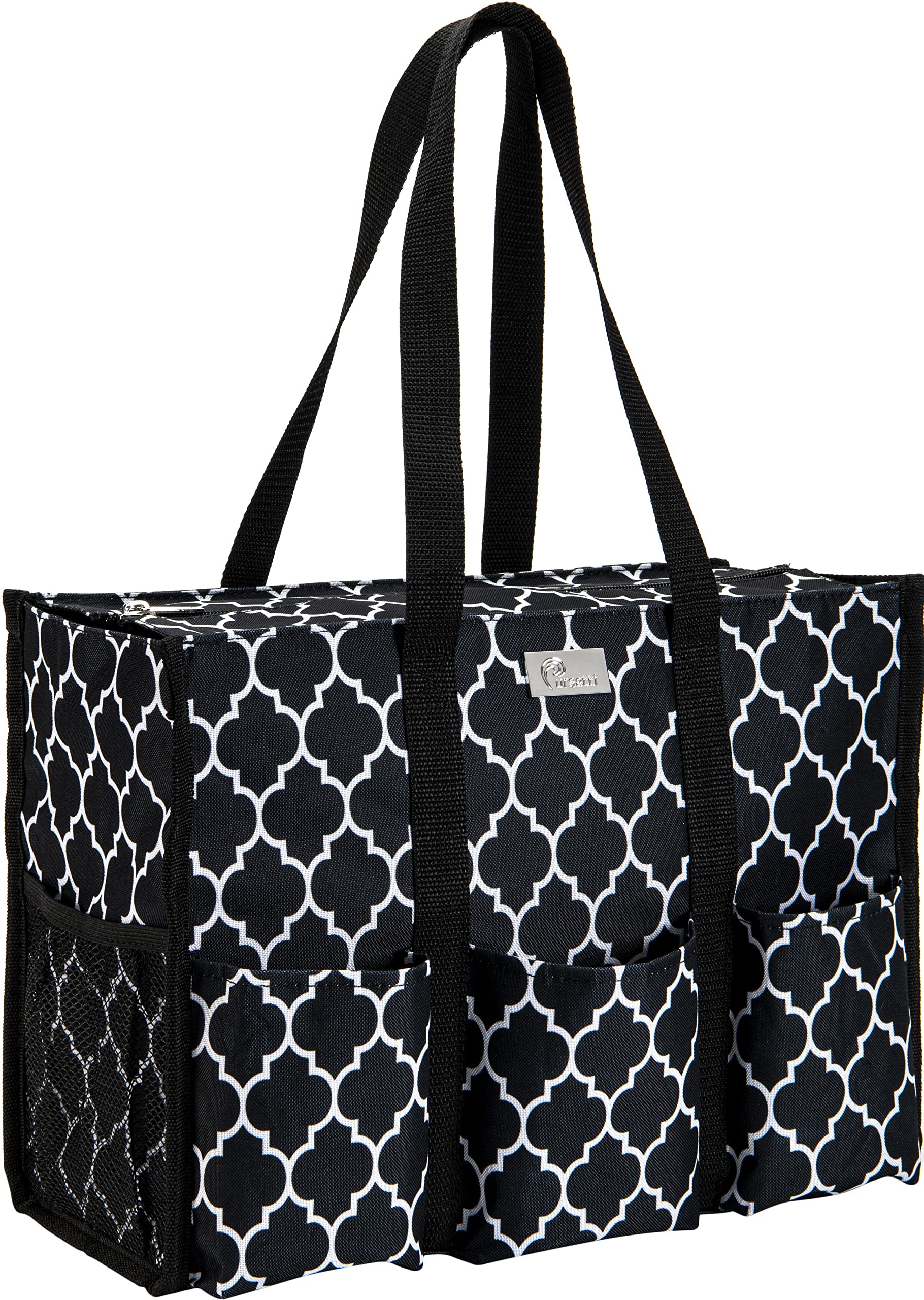 Pursetti Utility Tote Bag with Multiple Pockets & Compartments - Durable Work Tote for Nurses, Teachers & Professionals - Perfect Women's Organizer for Office, School & Craft Supplies | Ideal for Daily Commute, Business Travel & Shopping