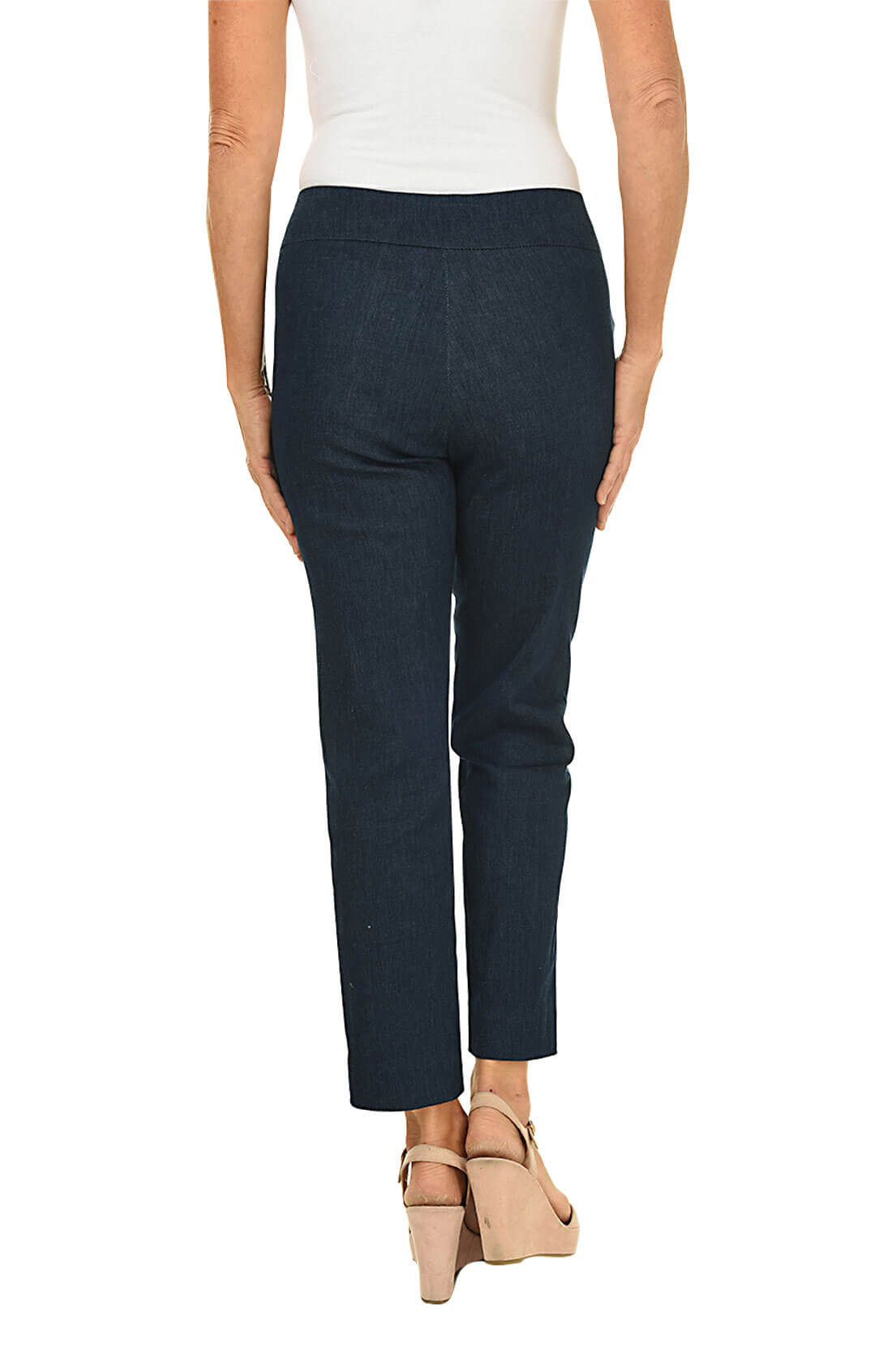 Women's Stretch Denim Pull-On Ankle Pants - Comfortable & Stylish for Casual Wear, Work & Travel