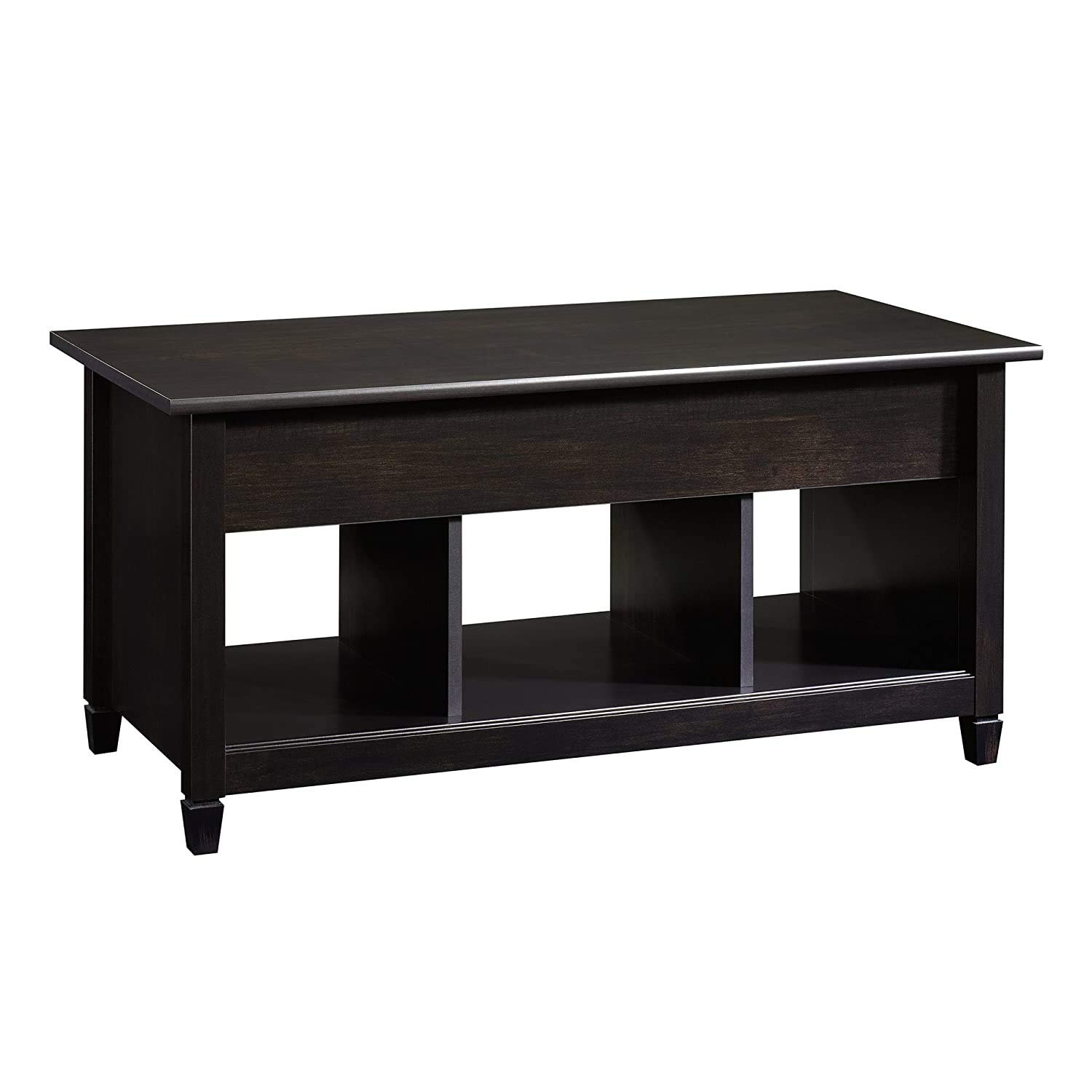 Lift Top Coffee Table with Storage - Black Modern End Table for Living Room, Bedroom, or Office