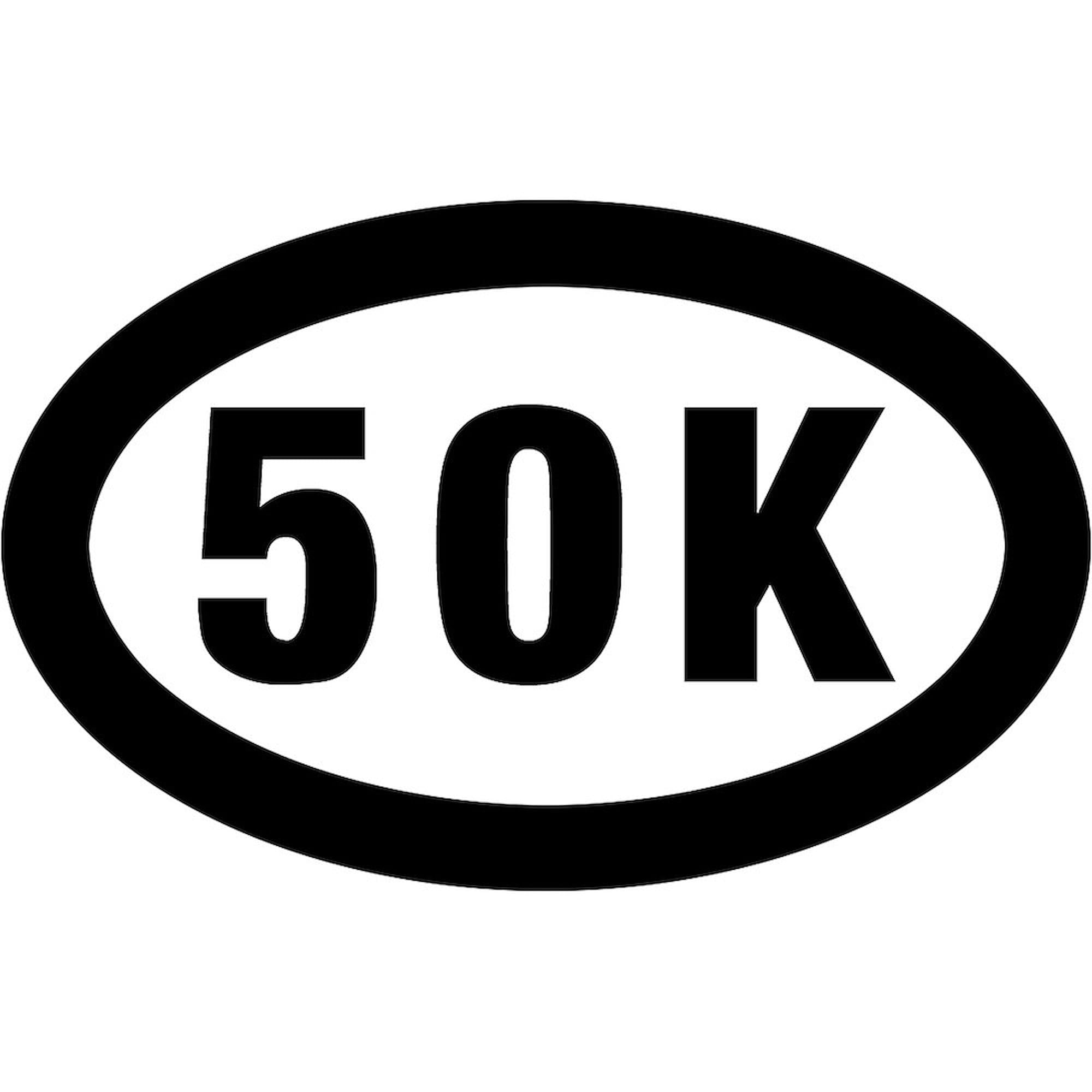 50K Ultrarunning Oval Car Bumper Sticker - Durable Vinyl Decal for Cars, Laptops & Water Bottles - Perfect for Runners, Athletes & Endurance Sports Fans