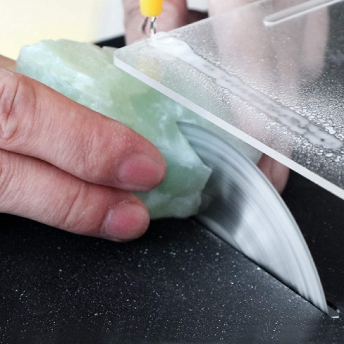 Mini Table Saw for Cutting, Polishing, Engraving & Grinding - Adjustable Speed, Dual Rotation, Dustproof Blade & Water Cooling - Perfect for Jewelry Making, Gem Cutting & DIY Crafts