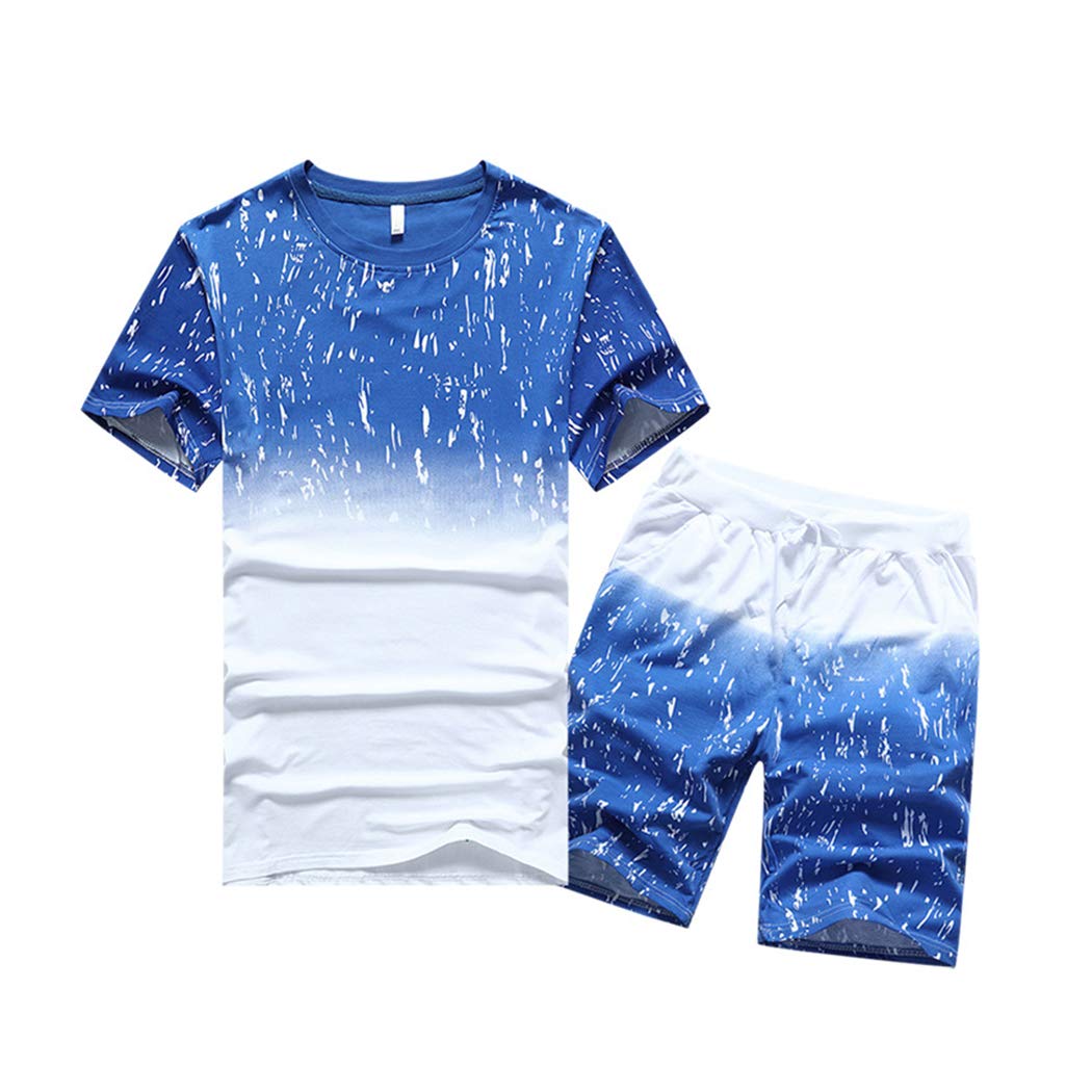 xzbailisha Men's Casual Tracksuit Set - Short Sleeve Running Jogging Athletic Sweatpants Outfit for Gym, Workout & Streetwear Fashion