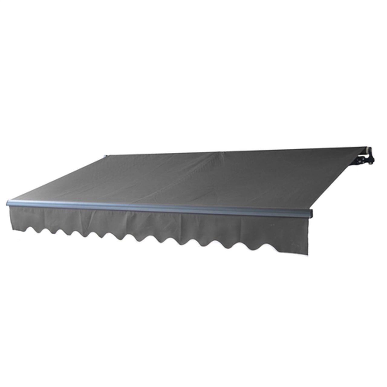 Aleko 10x8 Feet Motorized Retractable Patio Awning with Black Frame - Perfect for Outdoor Shade, Deck, Garden, and Backyard Relaxation
