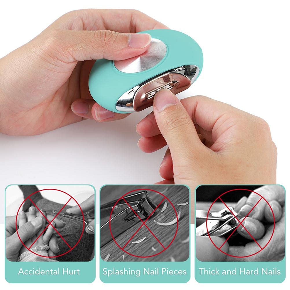 Electric Nail File & Clipper Set - Safe Automatic Manicure & Pedicure Tool for Adults & Toddlers - Perfect for Home, Salon, Travel & Baby Nail Care