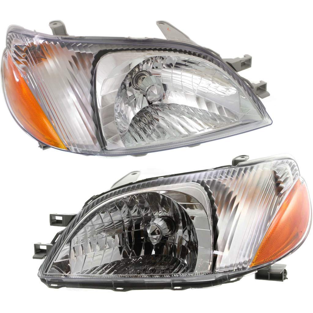 CarLights360: DOT Certified 2000-2002 Toyota Echo Headlight Assembly Pair (Driver & Passenger Side) with Bulbs - TO2502134 TO2503134 | Perfect for Night Driving & Vehicle Restoration Projects