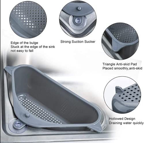 LADILA Kitchen Sink Organizer - Stainless Steel Drain Basket, Dish Rack & Storage Shelf for Sponge, Soap, Fruits & Vegetables | Space-Saving Sink Accessory for Organized Kitchen Cleaning & Drainage