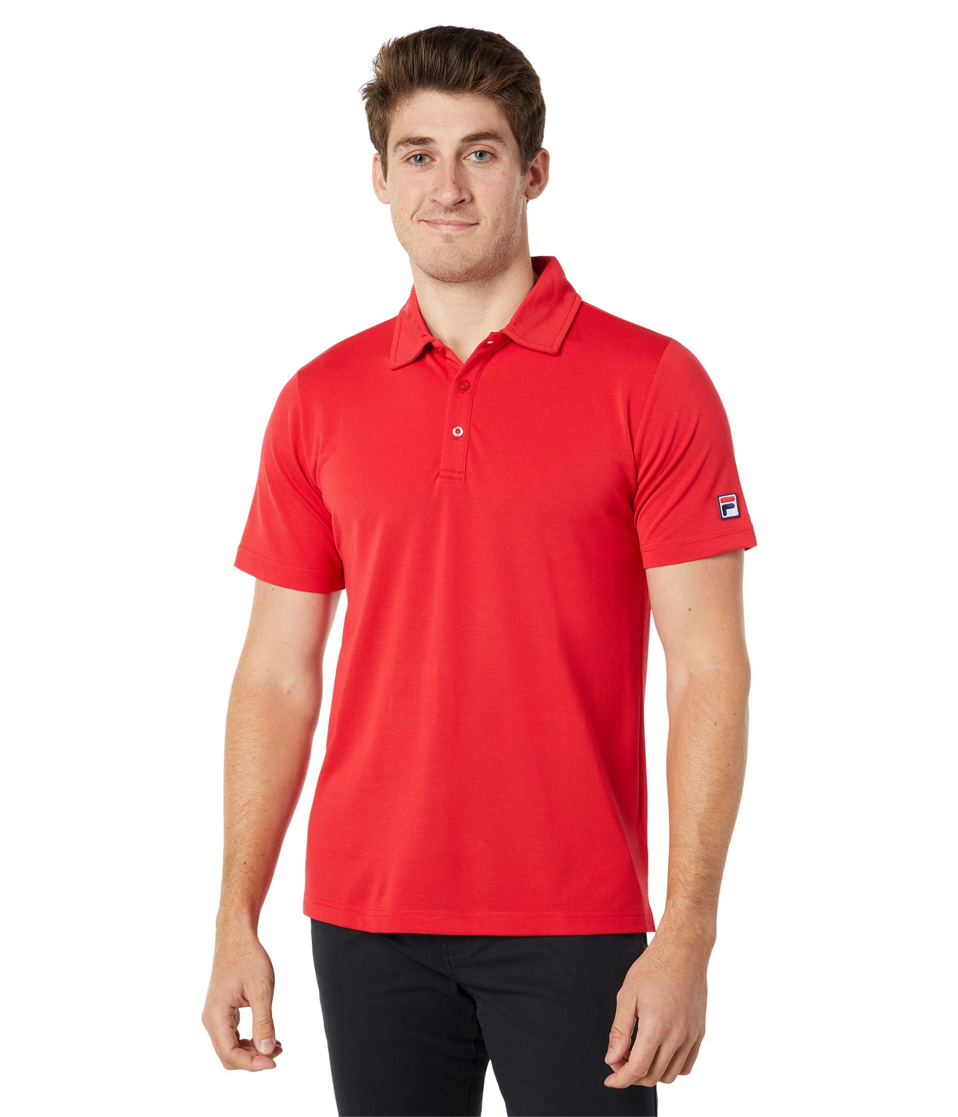 Fila Men's Essential Pique Tennis Polo Shirt - Moisture-Wicking Performance Top for Casual & Athletic Wear - Perfect for Tennis, Golf & Everyday Comfort