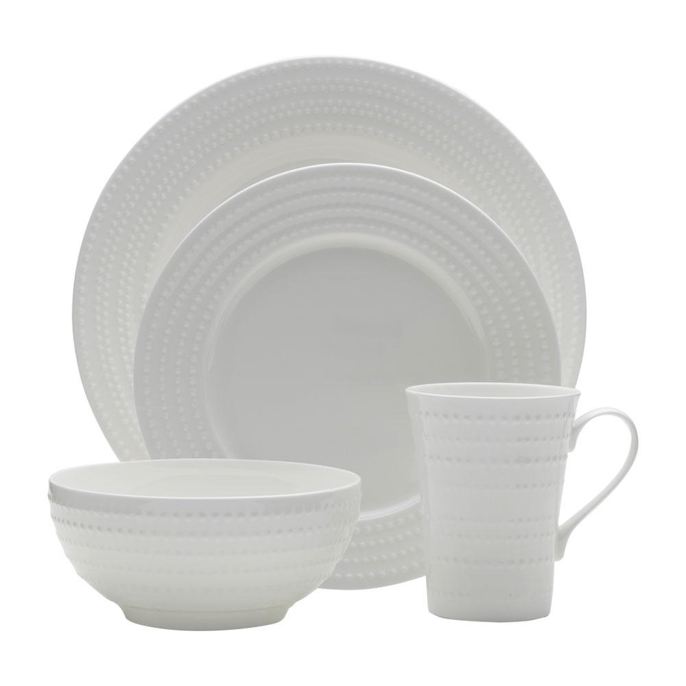 Nellie 16-Piece Dinnerware Set - Porcelain Plates, Bowls & Mugs - Elegant Dinner Set for Family Dining, Parties & Entertaining