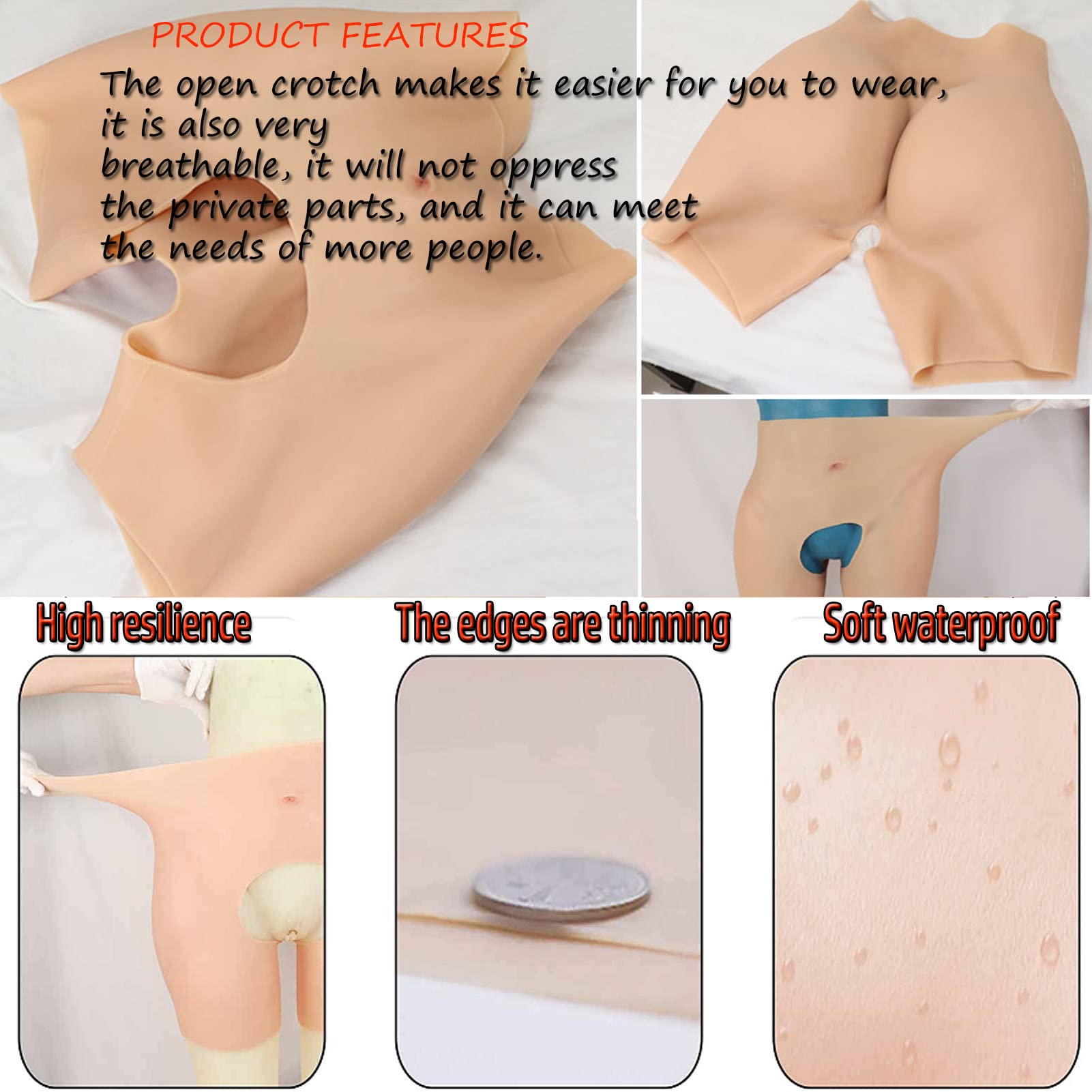 FSYH Realistic Silicone Butt Lifter Padded Panties - Hip Enhancer Underwear for Waist Training, Shapewear & Body Contouring - Perfect for Crossdressers, Transgender, Cosplay & Everyday Confidence Boost