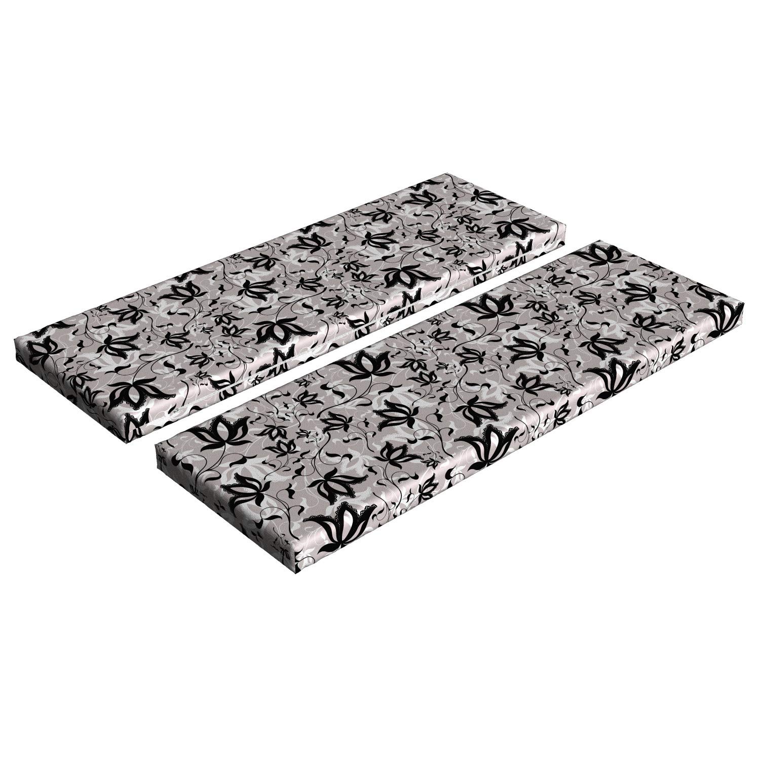 Ambesonne Floral Bench Cushion Set of 2 - Gothic Rose Petals Love Romance Design, Standard Size 45