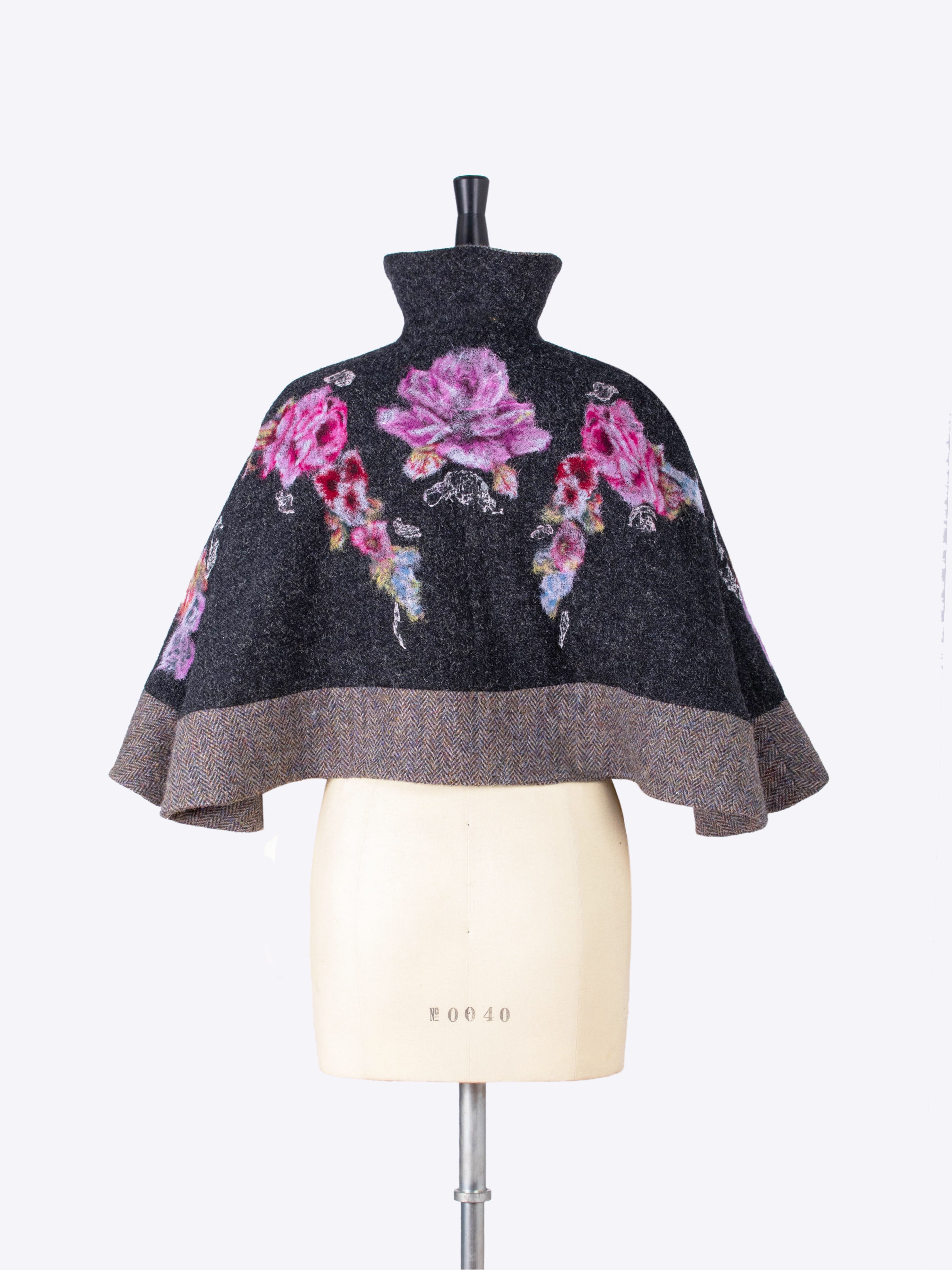 Custom Embroidered Capelet Shawl for Women - Elegant Wedding, Evening Party & Special Occasion Accessory