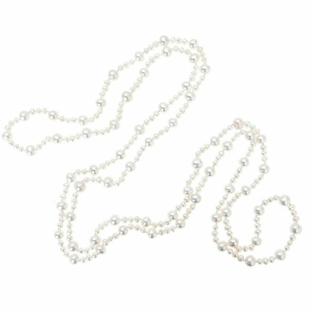 Eternal Pearl Necklace with Ivory Pearls - Elegant Women's Jewelry for Weddings, Parties & Special Occasions