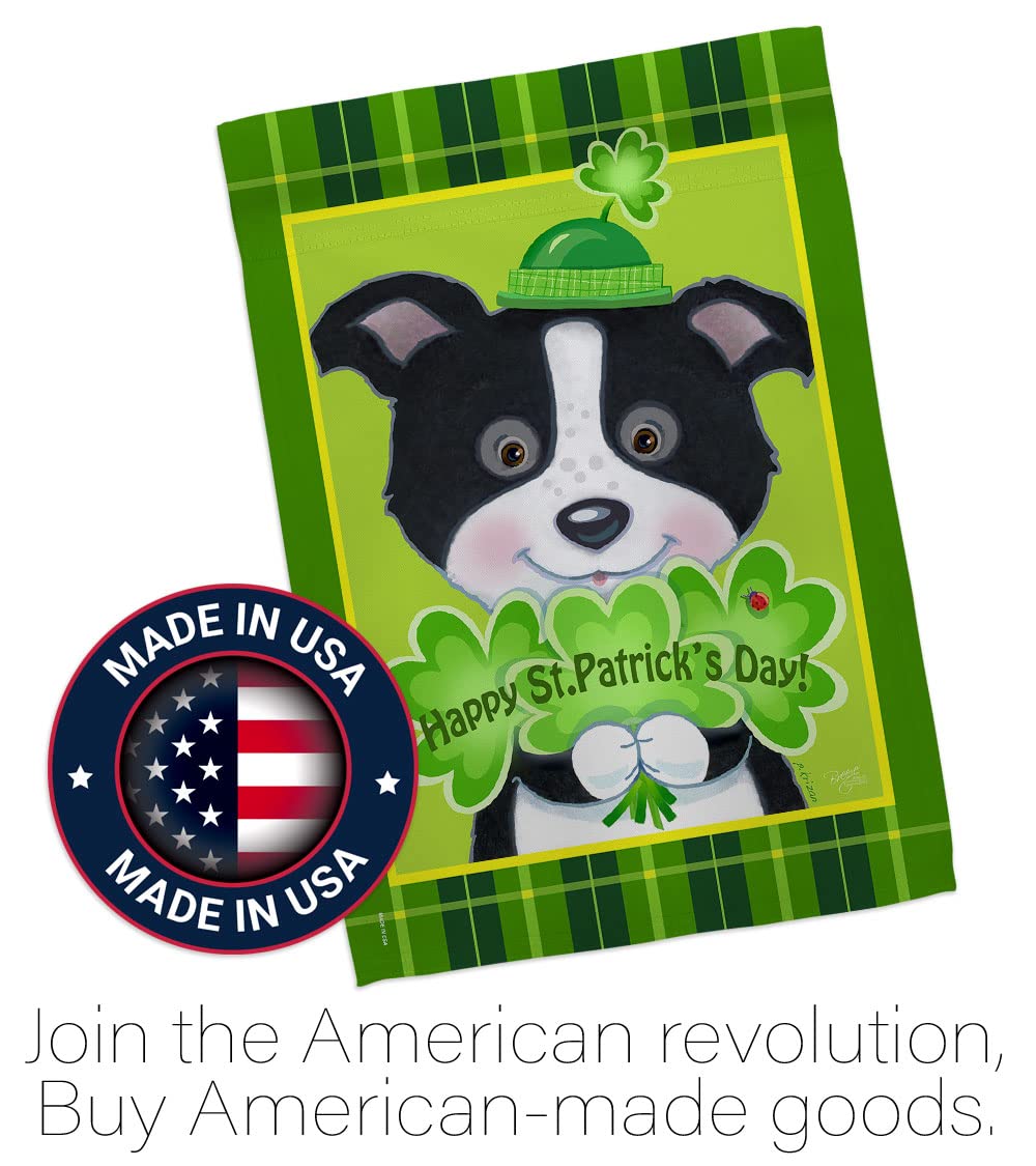 St Patrick's Day Garden Flag - 13x18.5in Thick Fabric Vertical Banner for Outdoor Decor