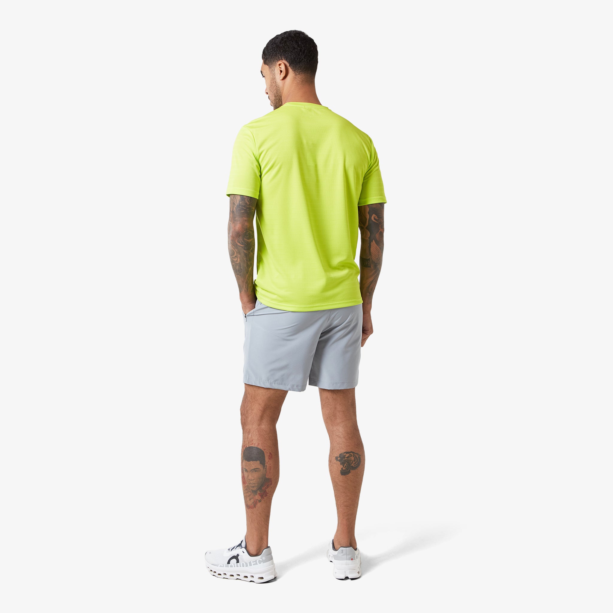 Fluoro Green & Ice Grey Matching Workout Twinset - Perfect for Gym, Yoga, and Running