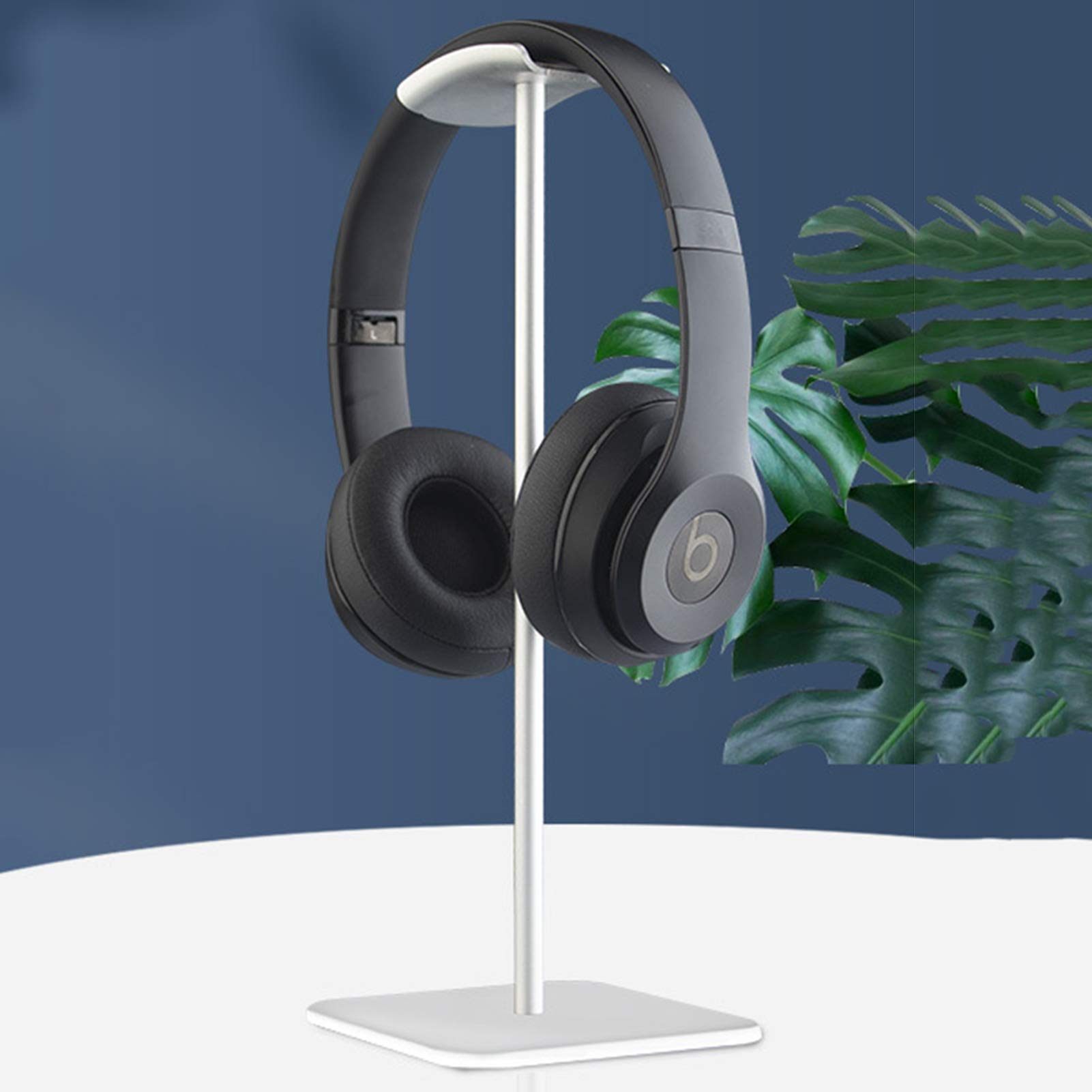 Premium Aluminum Alloy Headphone Stand - Universal Headset Holder with Stable Base for All Headphone Sizes (Grey) - Perfect for Desk Organization, Gaming Setup & Office Accessories