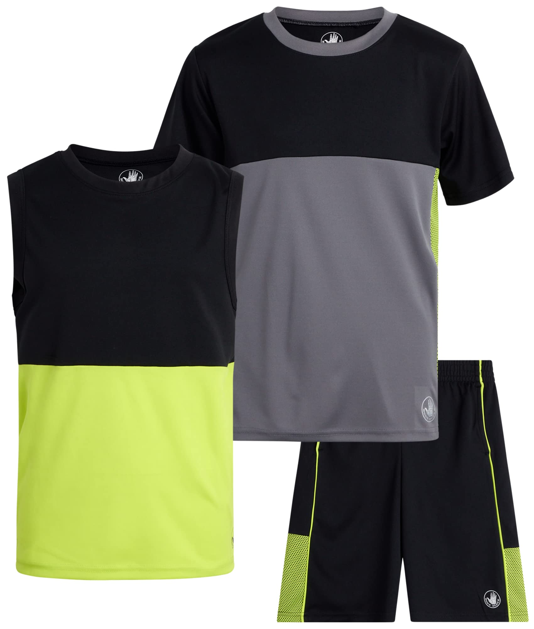 Body Glove Boys' Active Shorts Set - 3 Piece Performance Outfit for Sports & Play (8-14)