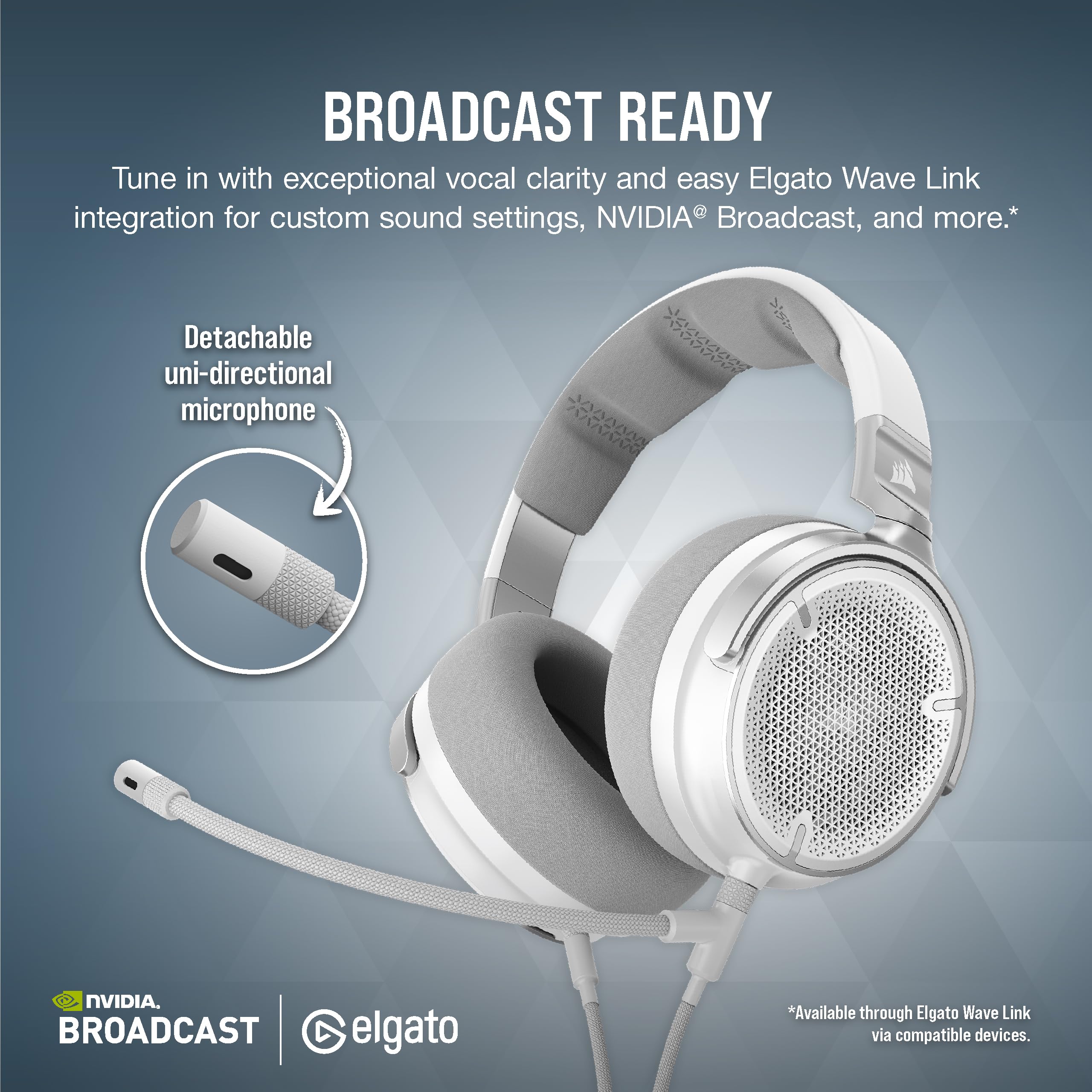 CORSAIR VIRTUOSO PRO Open Back Wired Gaming Headset with Detachable Mic - High-Fidelity Graphene Drivers (20Hz-40kHz) - Multiplatform Compatible (PC, Mac, PS5, Xbox, Switch, Mobile) - White - Perfect for Competitive Gaming, Streaming & Music Production