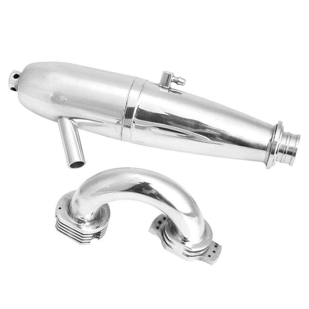 Dual Exhaust Pipe for 1/8 Scale RC Cars - Compatible with GO 21/28CXP Engine - High Performance RC Car Exhaust System Upgrade - Perfect for Off-Road Racing and RC Car Modifications