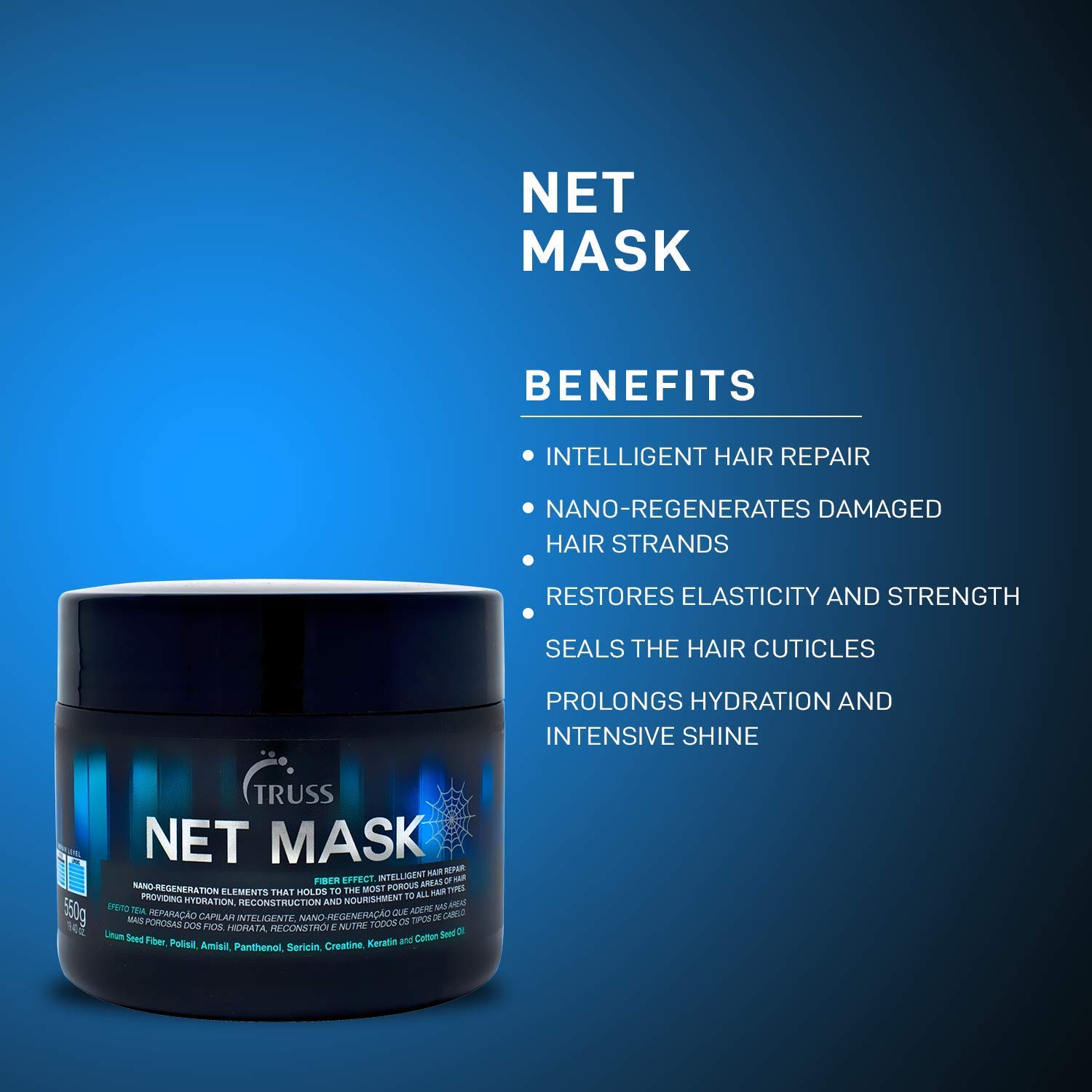 TRUSS Net Mask Hair Mask Bundle with Blonde Shampoo - Deep Conditioning Treatment for Damaged Hair, Salon-Quality Hair Care at Home, Perfect for Color-Treated & Bleached Hair