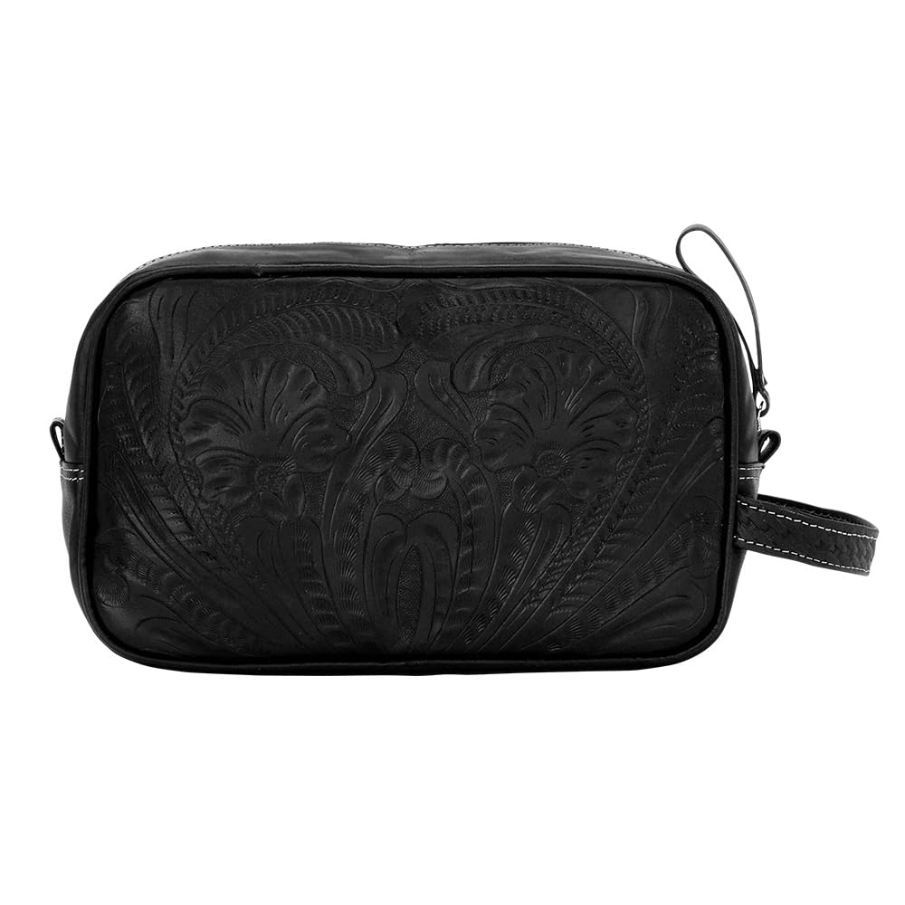 Vintage Leather Shaving Kit & Toiletry Travel Bag for Men - American West Style Grooming Set - Perfect for Camping, Business Trips and Romantic Getaways
