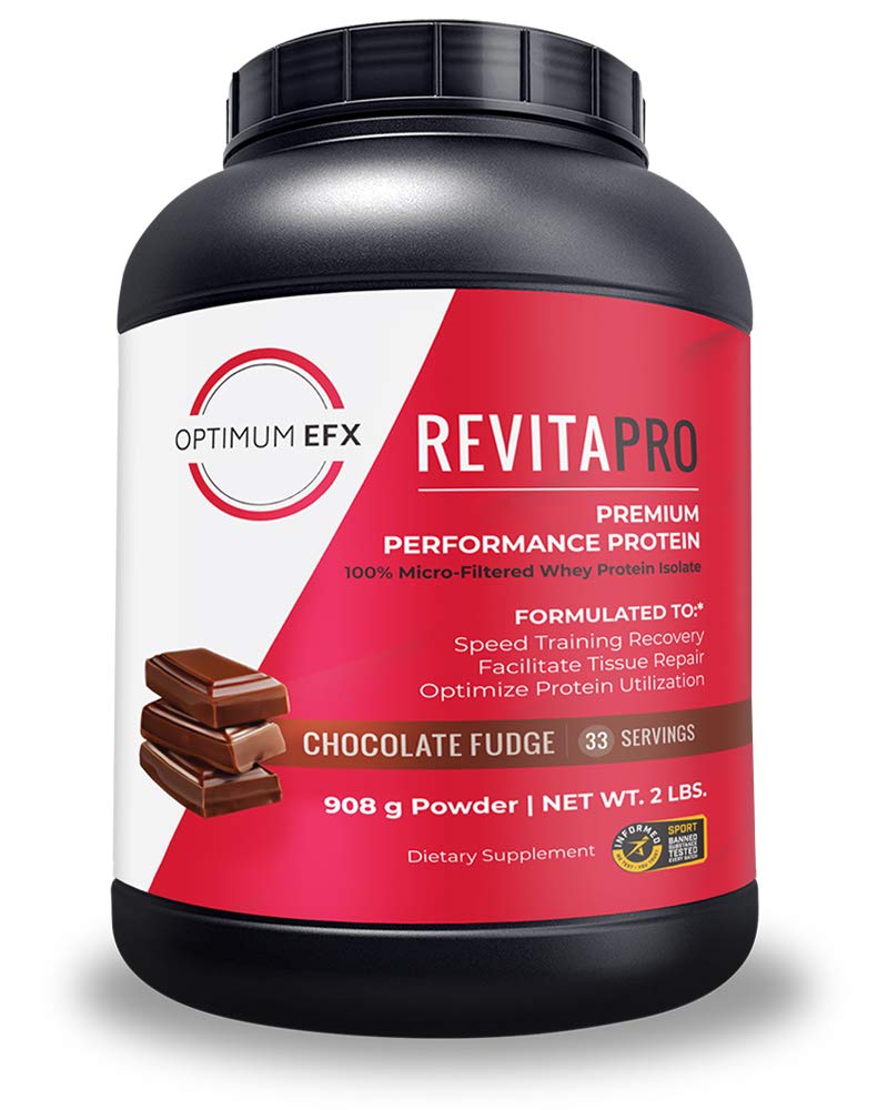 OPTIMUM EFX RevitaPRO Premium Whey Protein Isolate - 100% Micro-Filtered, Naturally Sweetened, No Soy, Zero Sugar & Artificial Ingredients - 2lb Chocolate Fudge for Muscle Recovery & Post-Workout Nutrition