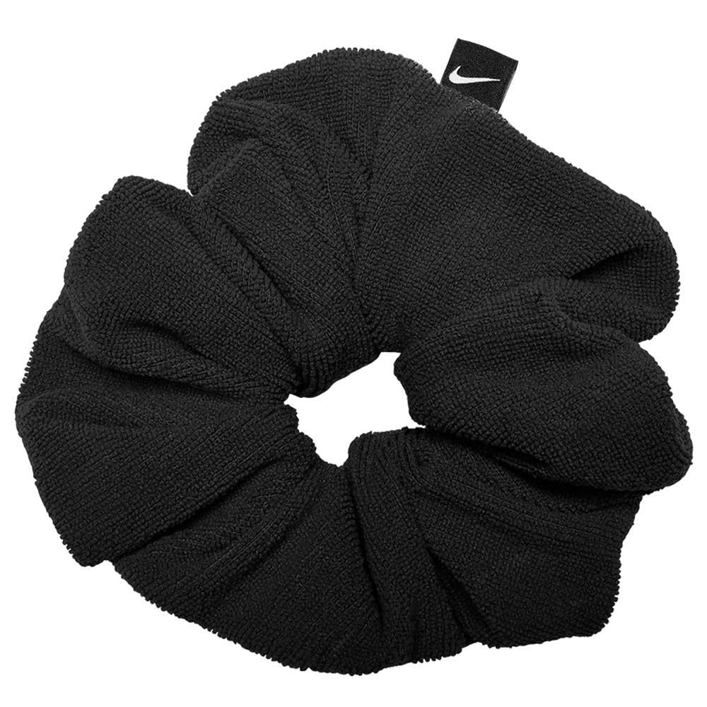 Nike Dri-FIT Large Terry Scrunchie Hair Tie - Black | Sweat-Wicking Workout Hair Accessory for Running, Yoga & Gym