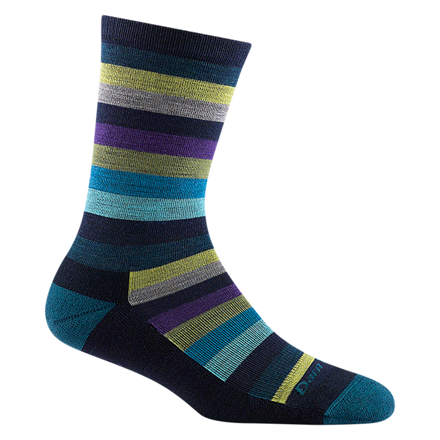 Darn Tough 1644 Mystic Stripe Crew Lightweight Cushion Socks for Women - Hiking, Running & Everyday Comfort