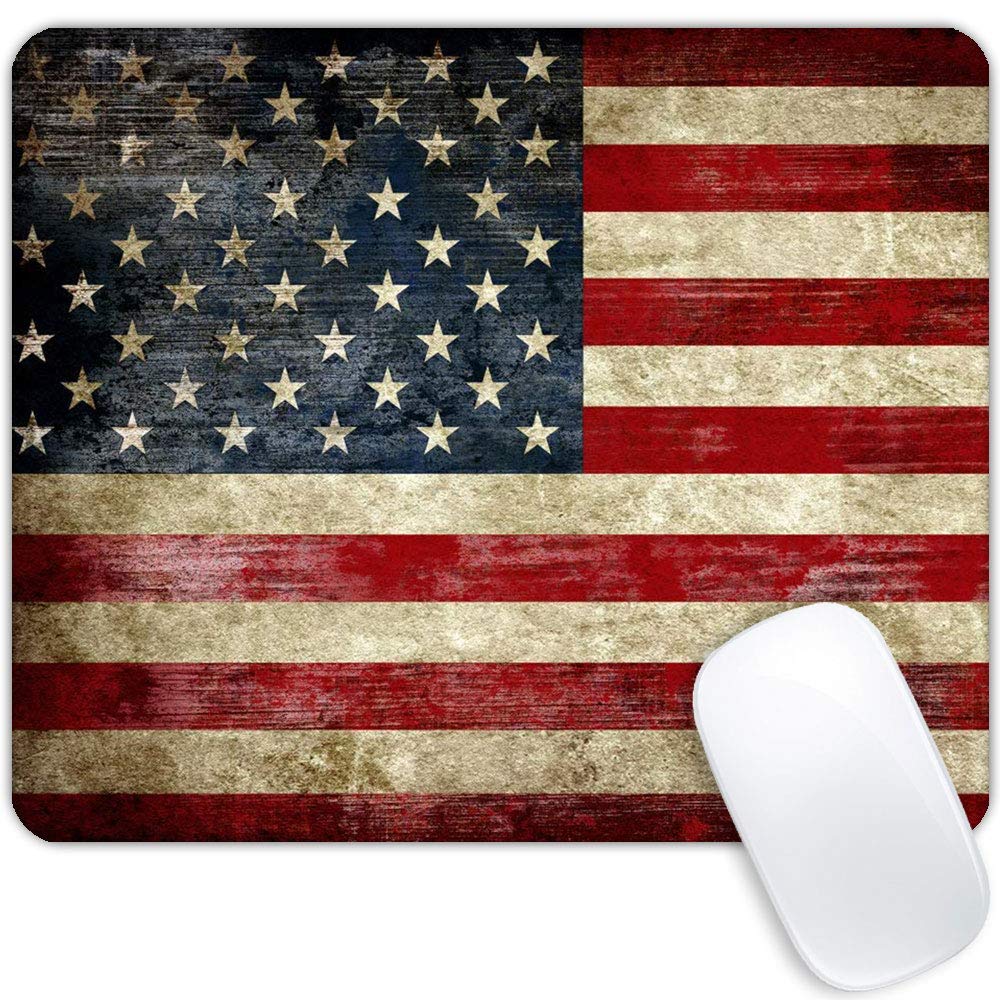 American Flag Retro Mouse Pad - Personalized Design, Premium Texture, Waterproof & Non-Slip Rubber Base - Perfect for Gaming, Office & Home Workspace