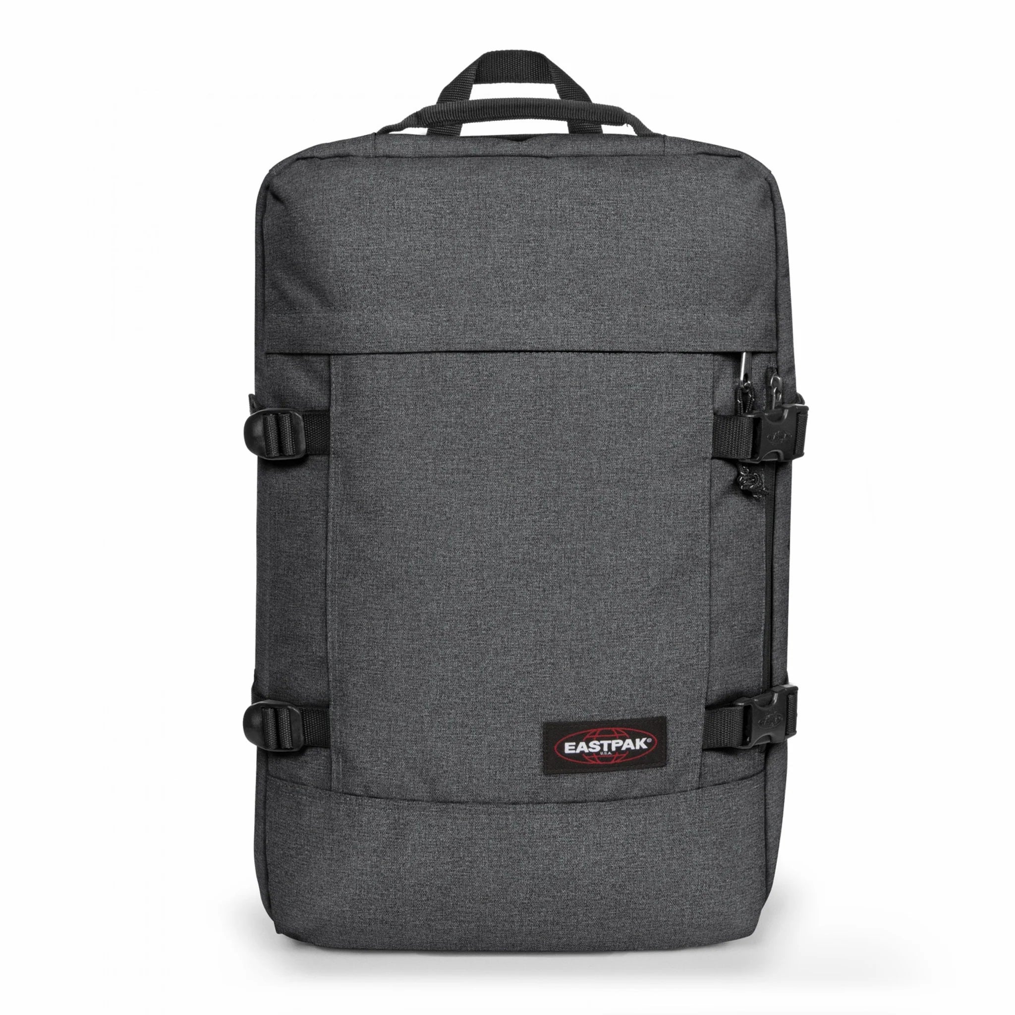 Eastpak Travelpack Backpack - Durable Black Denim for School, Work & Travel | Stylish & Spacious Daypack for Commuters & Students
