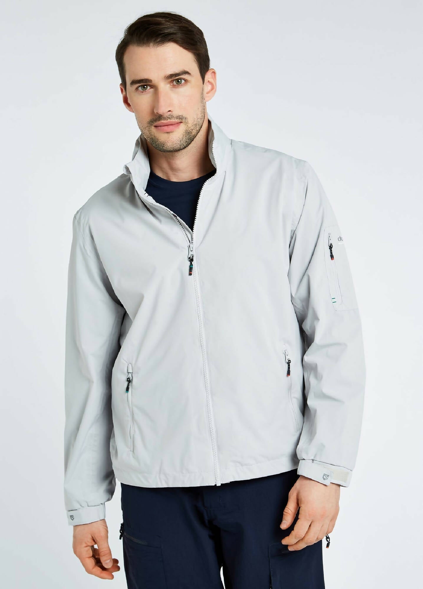 DUBARRY Croatia Waterproof Crew Jacket for Men & Women - Lightweight Windproof Raincoat with Hood - PLATINUM Color - Perfect for Hiking, Camping & Outdoor Adventures (Online Exclusive)