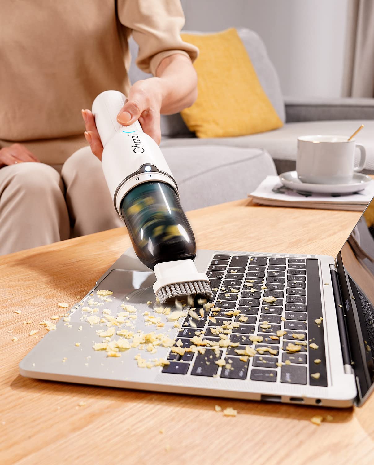 Ofuzzi Slim H7 Pro Cordless Handheld Vacuum Cleaner - 1.0LB Ultra Lightweight, 27AW/11kPa Powerful Suction, LED Light & 2 Speed Modes, Low Noise, USB-C Charging - Perfect for Home, Car, Pet Hair Cleaning & Quick Spills (White)