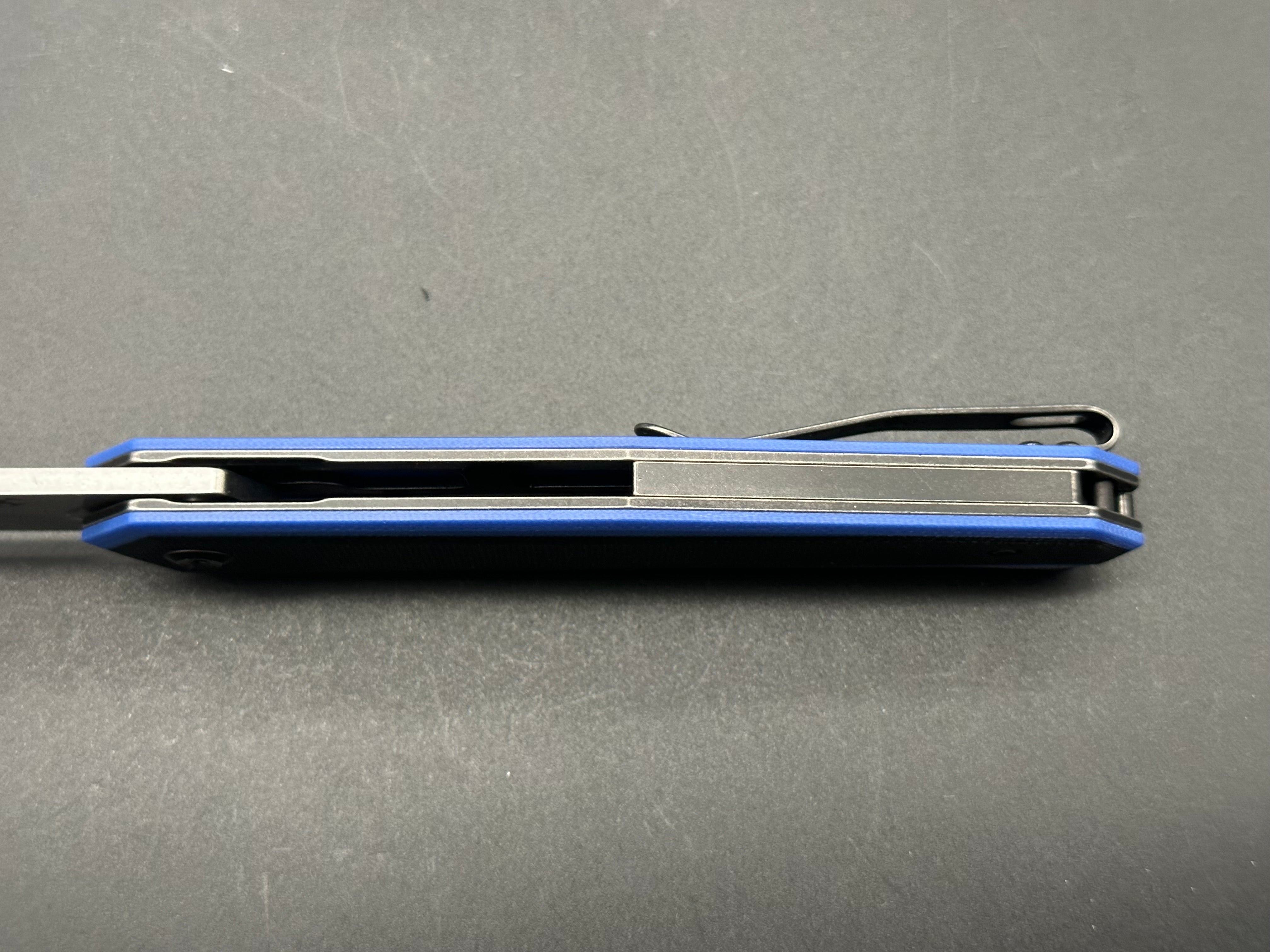 KANSEPT INTEGRA Folding Knife - Blue/Black G10 Handle, 154CM Stainless Steel Blade - Perfect for EDC, Camping & Outdoor Adventures