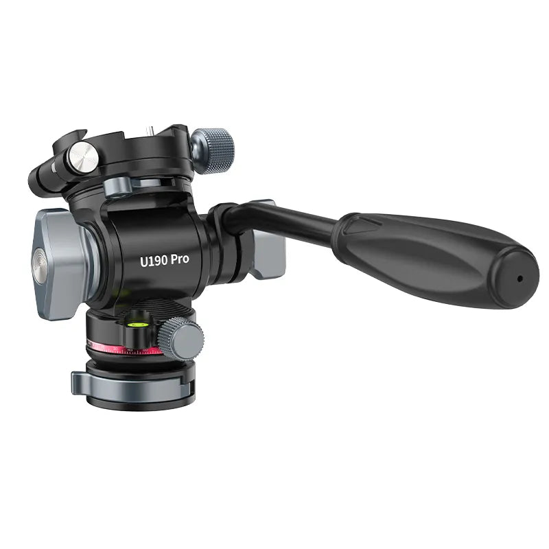 Ulanzi U 190 Pro Fluid Video Head Tripod Mount - Professional 360° Smooth Pan/Tilt Head for DSLR Camera, Smartphone, Action Cam - Perfect for Vlogging, Travel Filming & Live Streaming