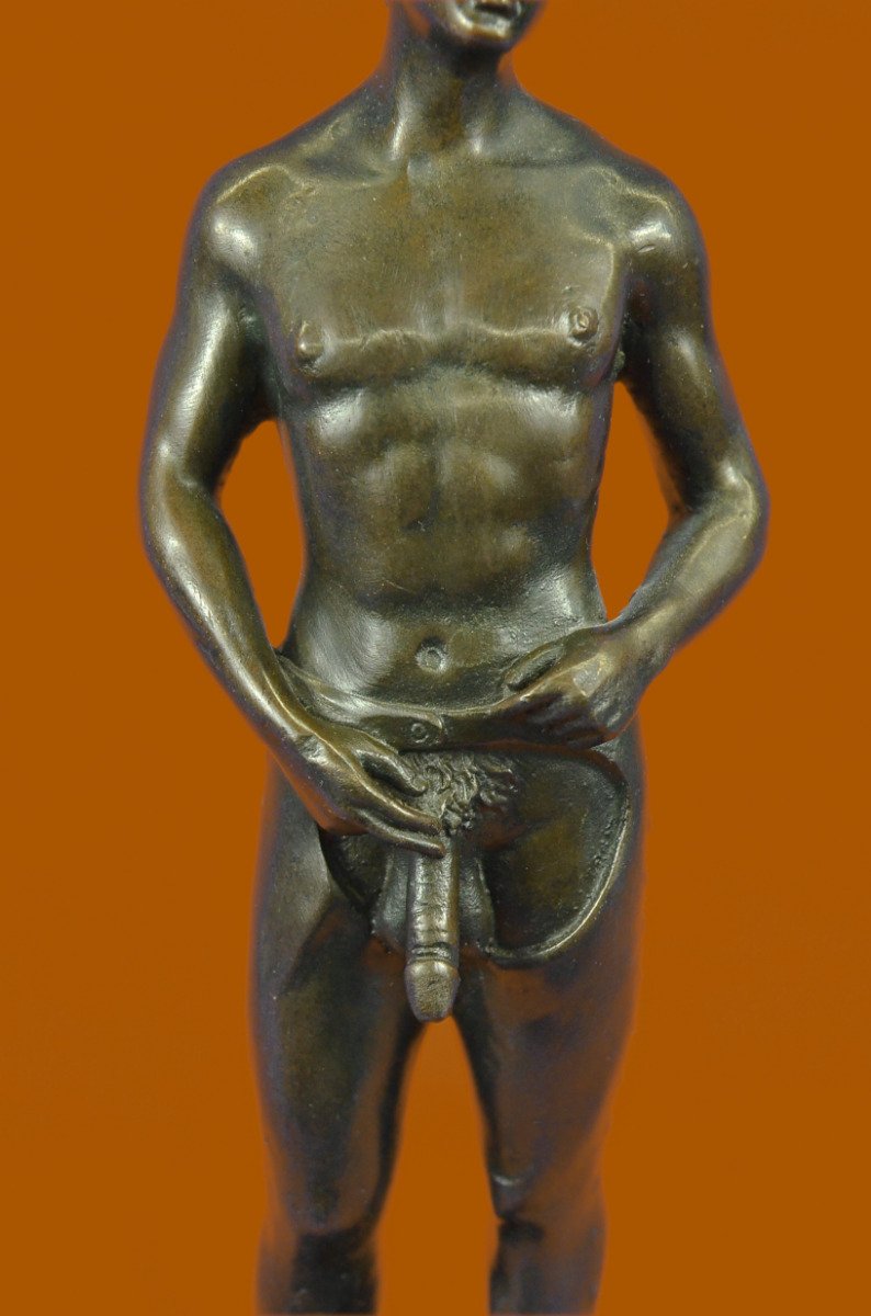 Handmade Bronze Erotic Male Nude Sculpture - Gay Art Figurine Statue for Home Decor, Office Display & Art Collection