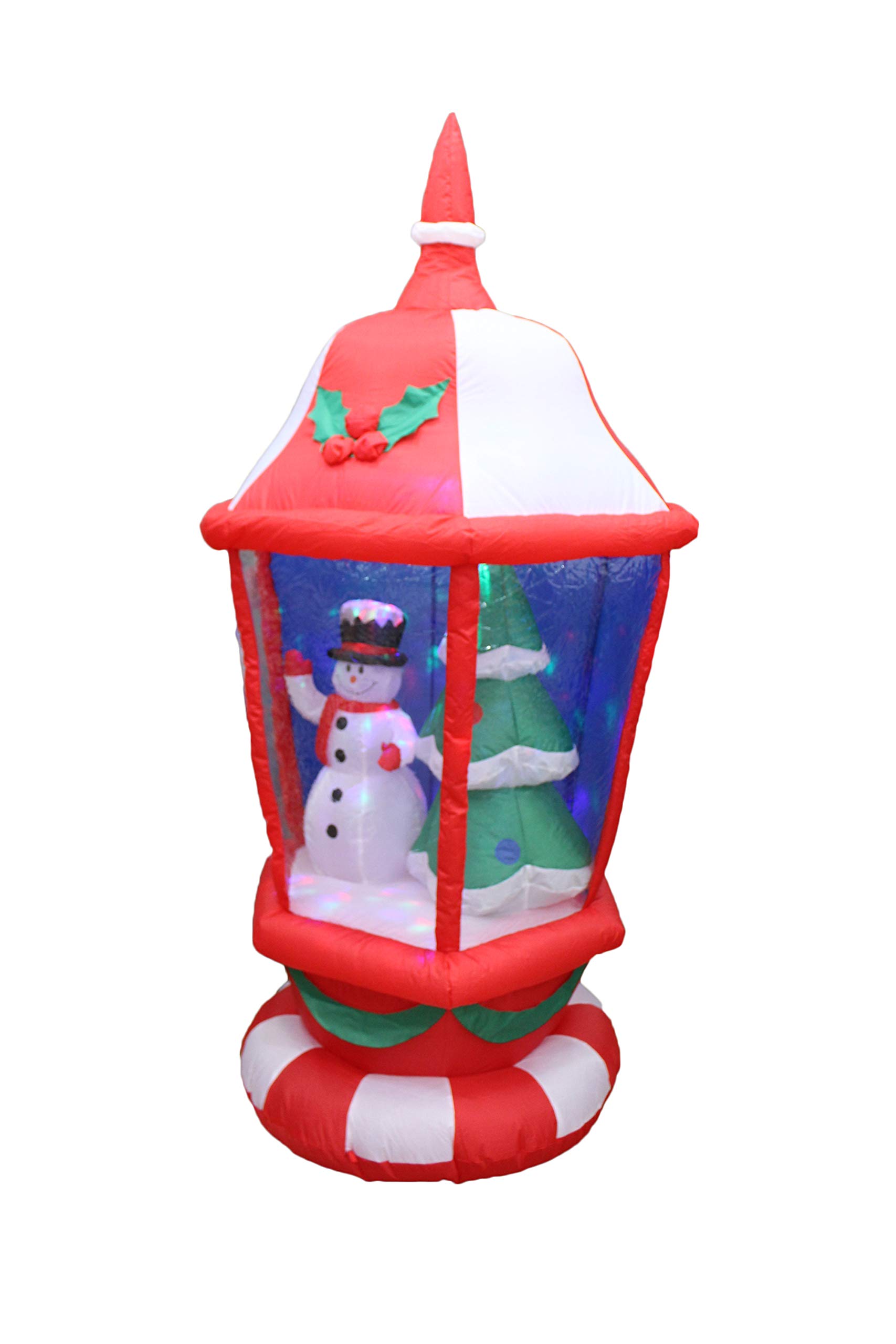 6ft Christmas Inflatable Lantern Decorations Set - Snowman & Tree + Santa & Tree LED Lighted Outdoor Decor for Holiday Parties, Yard, Garden, and Home