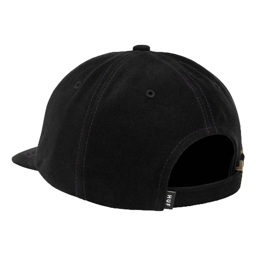 HUF JP Blossom 6-Panel Snapback Hat - Black Baseball Cap for Men & Women - Streetwear Fashion Accessory for Skateboarding, Hip Hop Style & Outdoor Activities