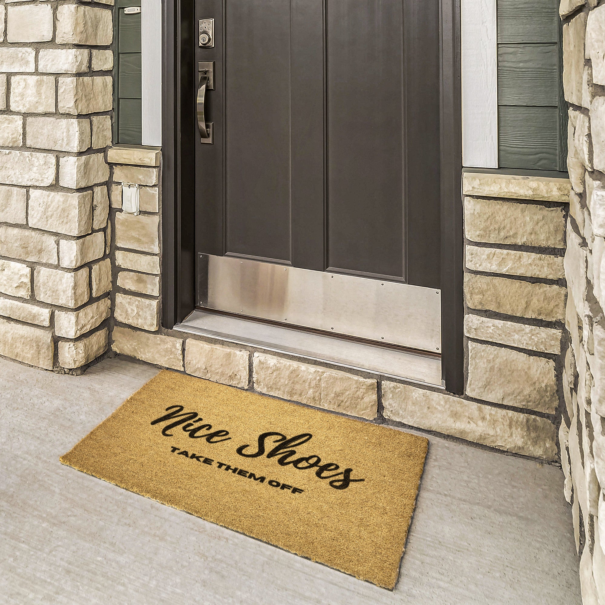 Funny Welcome Doormat - 'Nice Shoes, Take Them Off' Entryway Mat for Home & Office - Perfect for Front Door, Porch, and Indoor Use