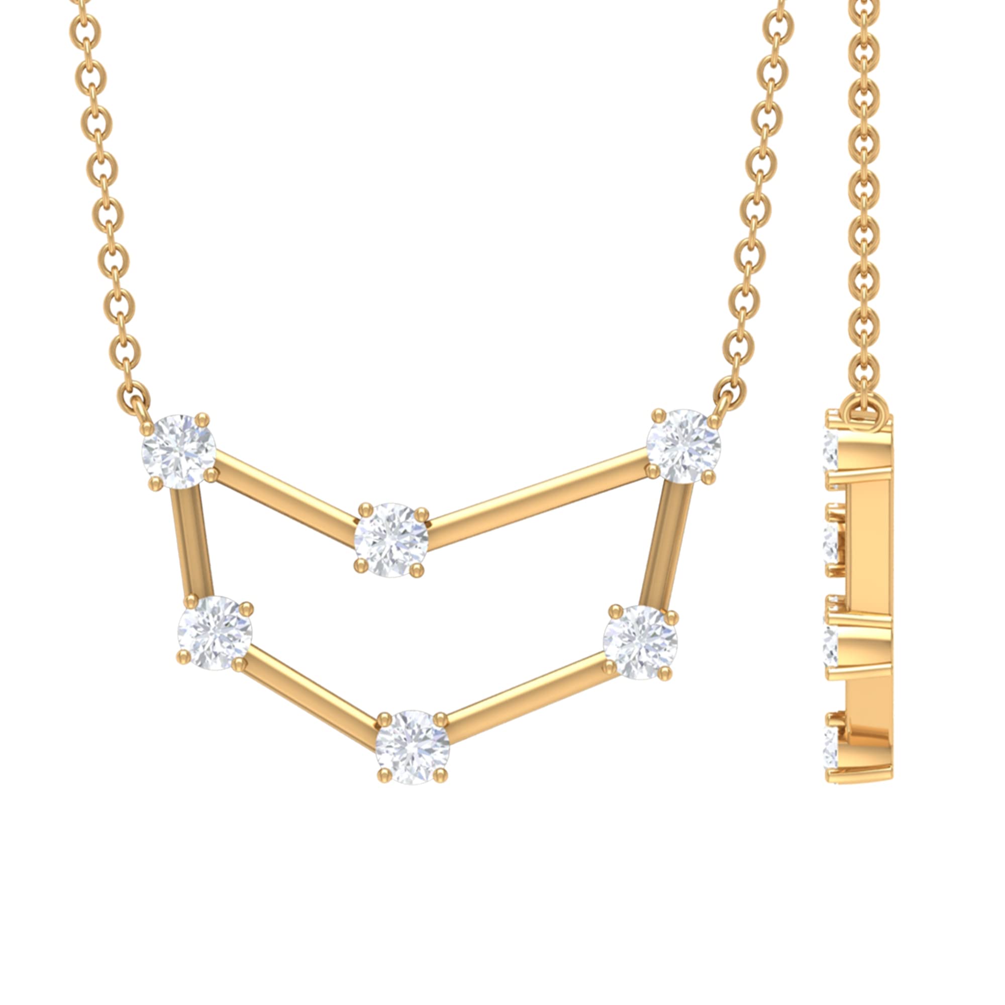 14K Solid Gold Zodiac Constellation Necklace for Women - Personalized Birth Sign Jewelry Gift for Birthday, Anniversary & Valentine's Day | Elegant Everyday Wear & Special Occasion Accessory