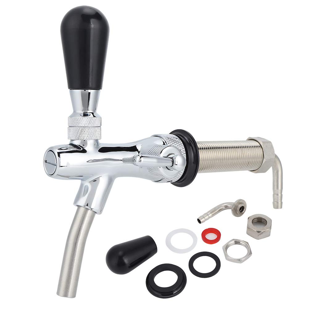 Adjustable G5/8 Thread Long Shank Draft Beer Faucet Tap - Stainless Steel Home Brewing Dispenser for Beer, Wine & Kegs | Perfect for Home Bars, Breweries & DIY Brewing Kits