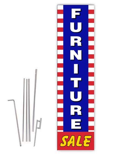 Blue Rectangle Boomer Flag with 15ft Pole Kit - Outdoor Advertising & Events
