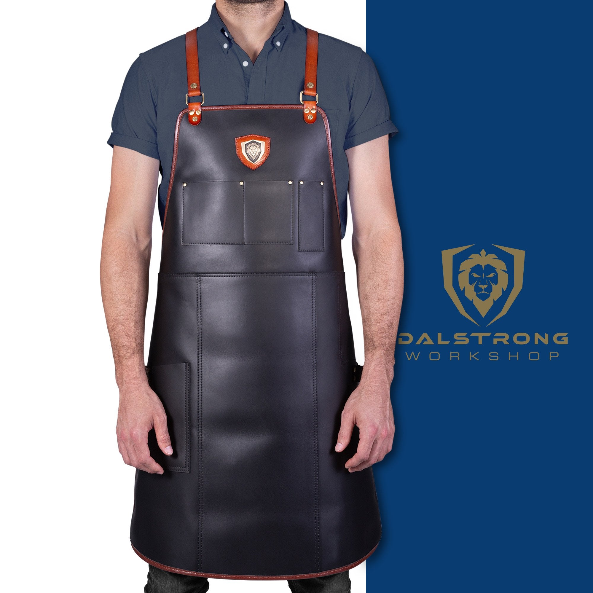 Premium Top Grain Leather Professional Chef Apron - The Culinary Commander by Dalstrong | Durable Kitchen Apron for Cooking, Grilling & Baking | Restaurant & Home Chef Essential