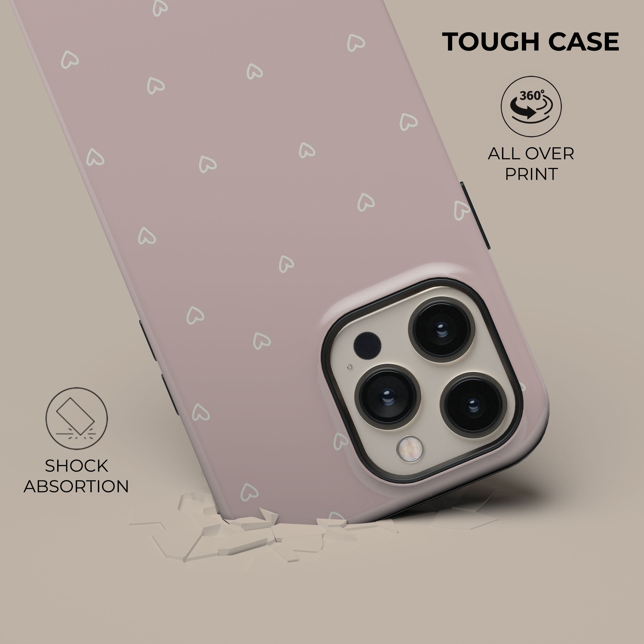Sweet Hearts Phone Case for iPhone & Samsung - Cute Heart Design Protective Cover with Shockproof Bumper - Perfect Gift for Valentine's Day, Anniversary & Everyday Use