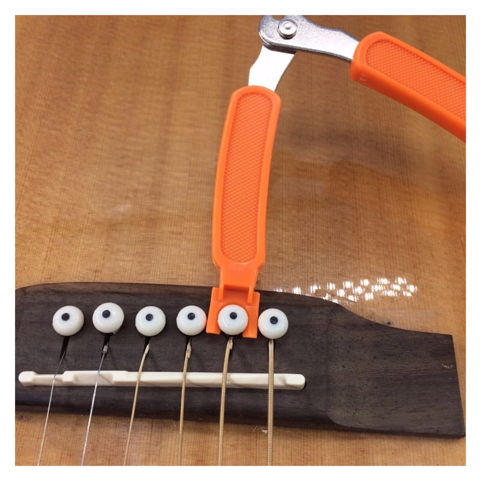 TSTS 3-in-1 Guitar Peg String Winder, Pin Puller & Cutter Tool Set - Multifunctional Guitar Maintenance Kit (Orange) - Perfect for Guitar String Changing & Repair at Home or Studio