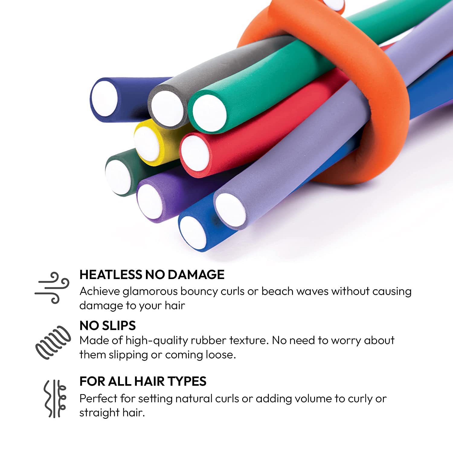 Soft Foam Hair Rollers No Heat - 6 Pack Flexible Curling Rods for Women & Girls, Perfect for Overnight Styling of Long & Short Hair | Home Use & Travel Friendly