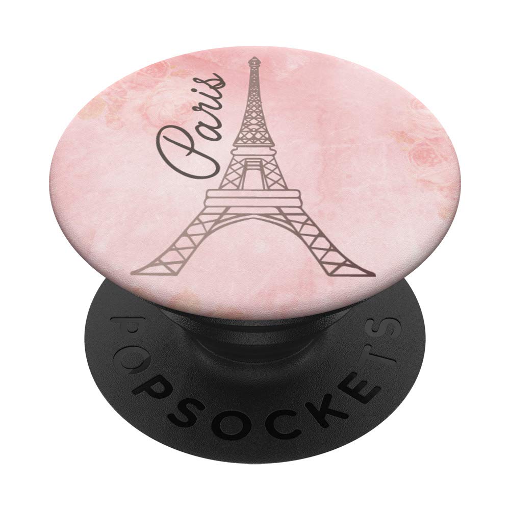 Vintage Pink Paris Eiffel Tower PopSockets PopGrip - Swappable Phone Grip for iPhone, Samsung & Tablets | Perfect for Travel, Selfies & Everyday Use