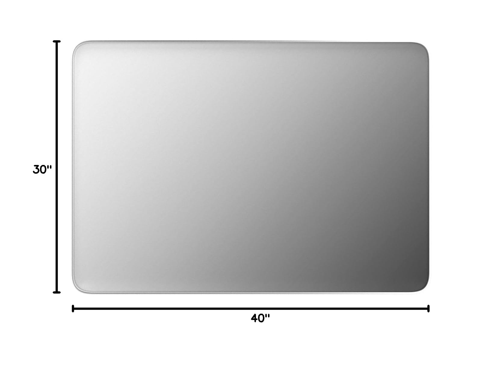 TokeShimi 40x30 Inch Brushed Silver Rectangle Bathroom Mirror with Brass Metal Frame - Rounded Corner, Deep Set Design - Horizontal or Vertical Hanging - Perfect for Vanity, Powder Room, and Modern Bathroom Decor