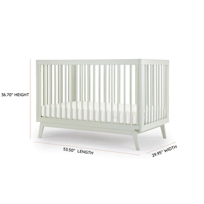 Soho 3-in-1 Convertible Baby Crib - White Nursery Furniture for Newborn to Toddler - Perfect for Small Spaces & Modern Nurseries
