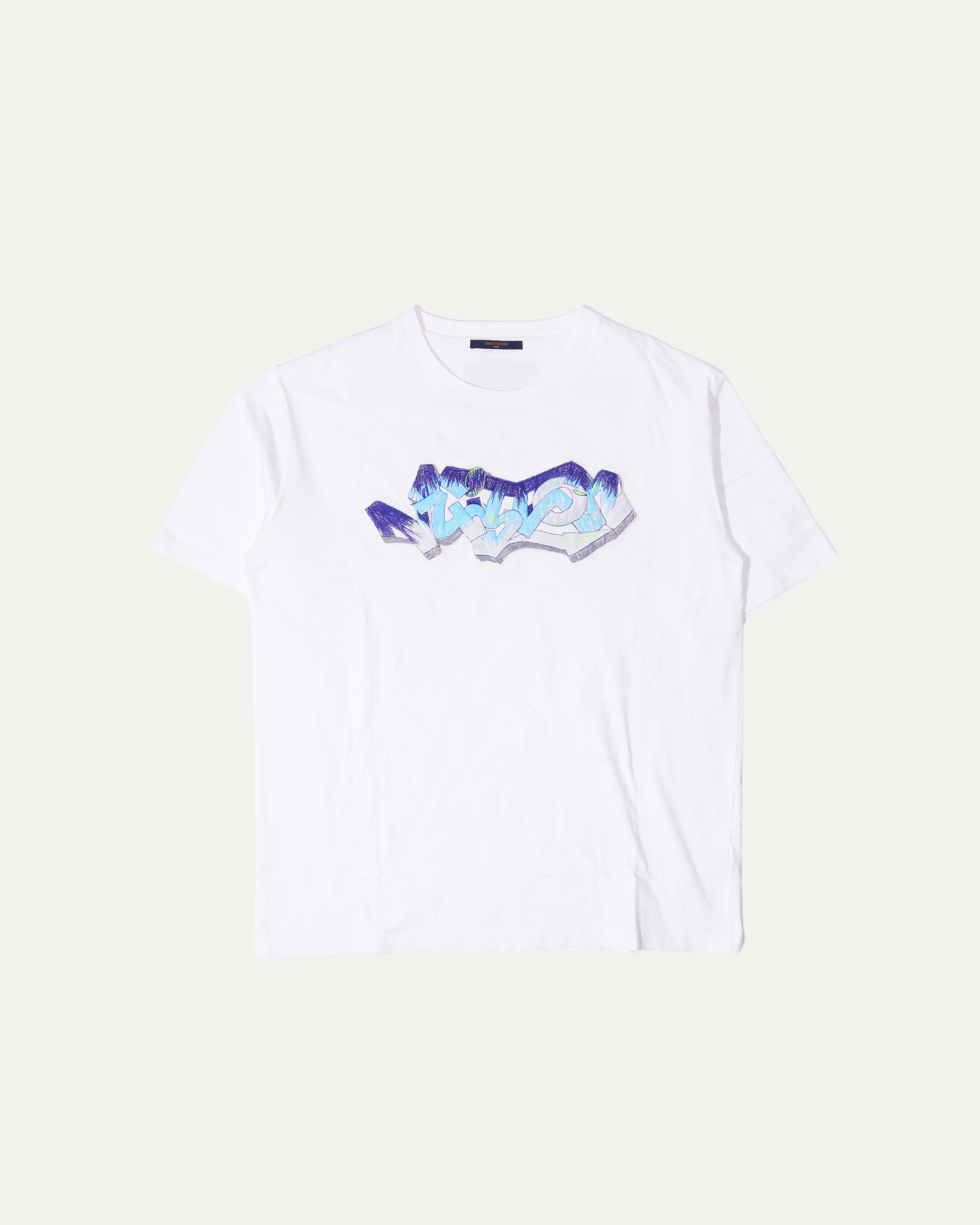 Trendy 3D LV Graffiti Embroidered T-Shirt for Men & Women - Streetwear Fashion, Casual Wear & Urban Style Outfits