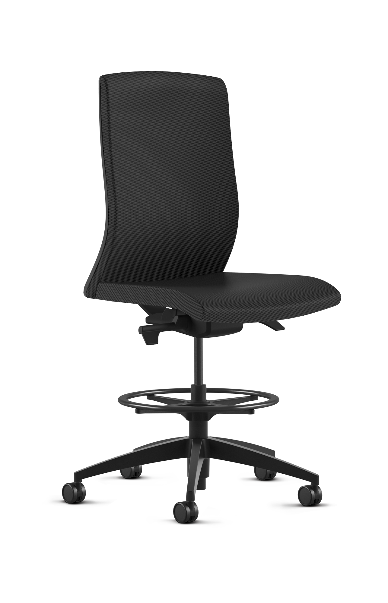 Ergonomic Fabric Stool with Foot Ring - 8