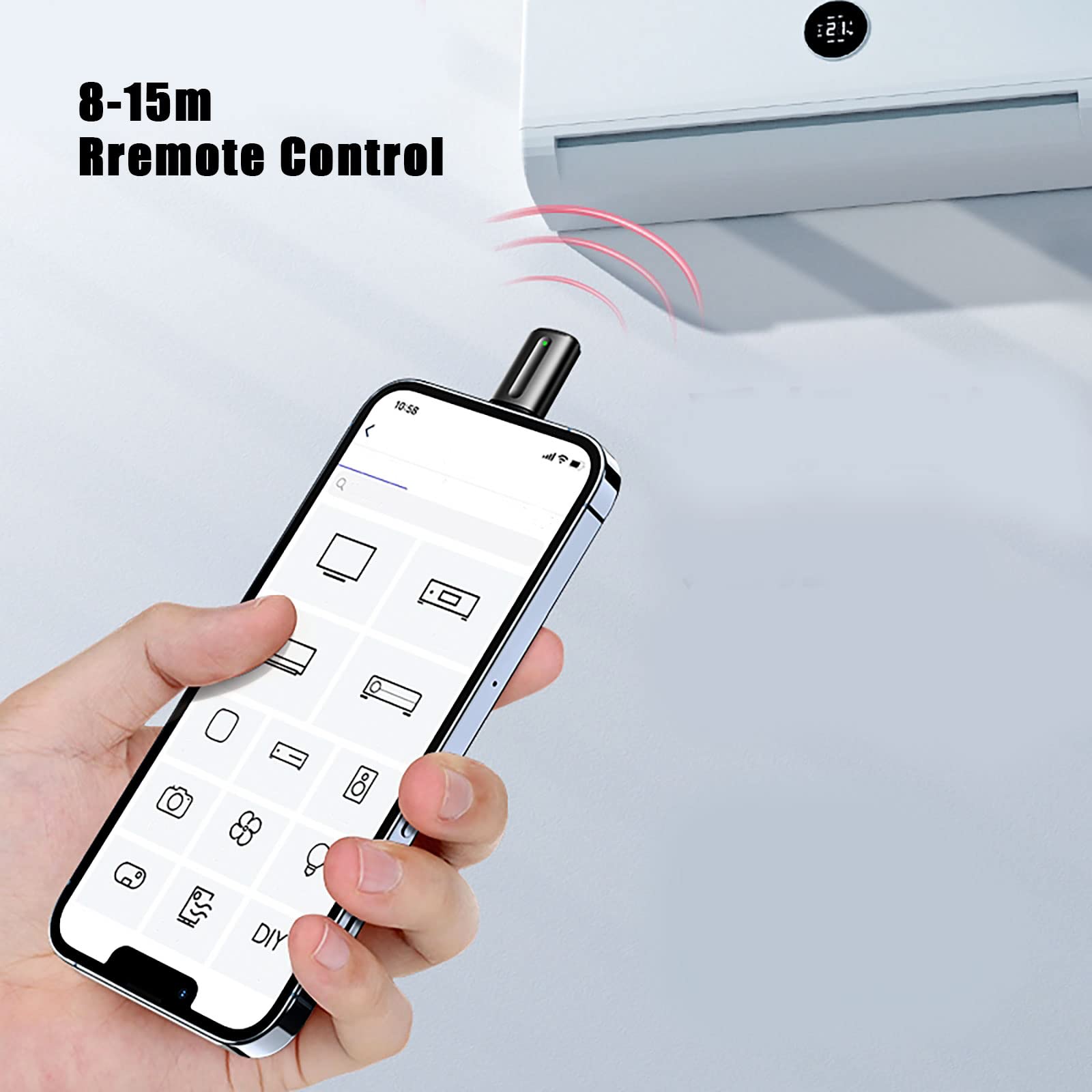 Universal Mini Smart IR Remote Controller for Android & iPhone - Type C Infrared Blaster Adapter to Control TV, AC, Fan & Home Appliances (Black) | Perfect for Smart Home Automation & Remote Access